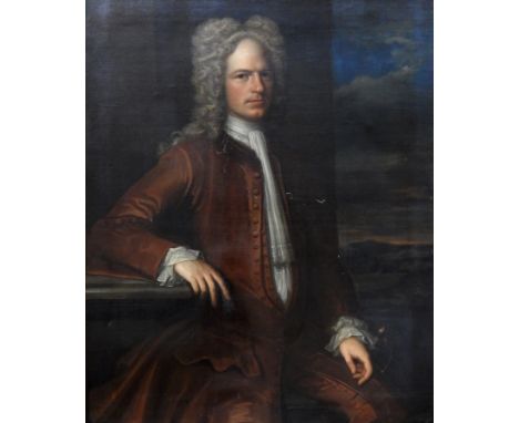 English school
Oil on canvas
Three-quarter length portrait of Captain Henry Skillicorne (1678-1763), 97cm x 122cm 
Label vers