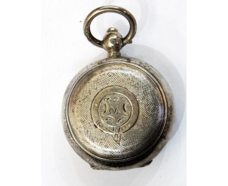 Edwardian silver sovereign case, circular and engine-turned, Birmingham 1906 