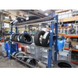 Tyre rack and contents of various tyres