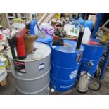 5 Various drums of oils and greases