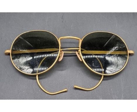 A pair of post-war RAF issue 22G/1107 'Type F' anti-glare sunglasses. 