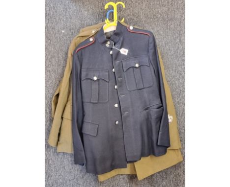 A 1950s British Army Ordnance Corp No.1 Blues jacket and trousers, having Royal Engineers badge; together with three similar 