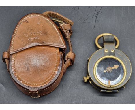 A WWI British Verner's pattern Mk VII officer's military compass, by Crouchon &amp; Emons, London, dated 1916 with crow's foo