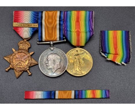 Medals: a WW1 group of three, to M1-7161 Pte R.C Batt, A.S.C, to include: 1914 Star, with clasp. Private R C Batt was the fat