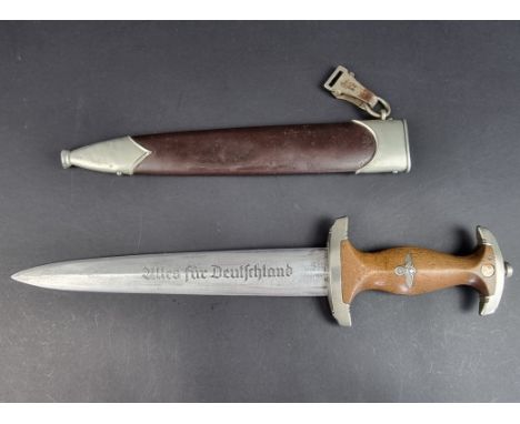 A German Third Reich Model 1933 SA dress dagger and sheath,&nbsp;stamped 'Gau mark B' to guard for Sa-Gruppe Berlin-Brandenbu