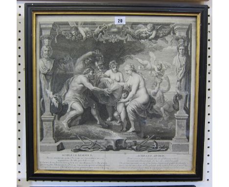  After Rubens  ¬hillies Armatus' Engraving 45.5cm x 46; And a mezzotint portrait of a lady (2) 