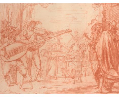  After Bernardino Poccetti ºrbatelli' (1548 - 1612) 'Musikalische Unterhaltung' Reproduction print 21cm x 27.5cm  