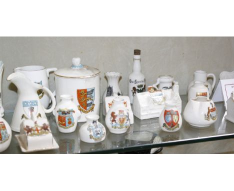  A quantity of crested ware   to include Goss, Arcadian china, Carlton china etc  