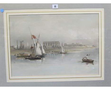  David Roberts R A (1796-1864) View on the Nile Lithograph by Louis Hague 30cm x 45cm 
