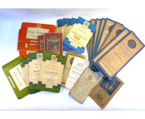 Ordnance Survey. Collection of 35 + 'vintage' regional folding maps comprising various formats and scales and a proportion of