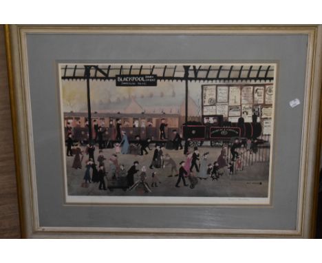 Helen Layfield Bradley, (1900-1979), after, a print, Blackpool South Shore Waterloo Road- railway, signed, 40 x 56cm, mounted
