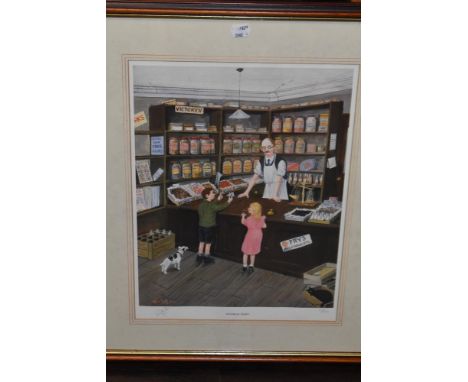 Tom Dodson, (contemporary), after, a Ltd Ed print, Saturday Penny, num 23/500, 43 x 32cm, mounted framed and glazed, 60 x 49c