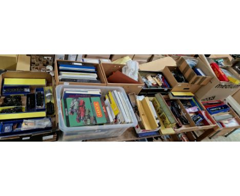 A large collection of assorted model railway items to iinclude Hornby Dublo locomotives, accessories, loco parts, books, manu