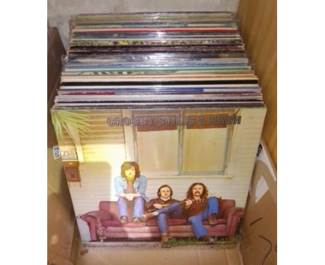 A collection of 70s rock LPs, over 70 including Crosby, Stills &amp; Nash, Bob Dylan, Leonard Cohen, Paul Simon, James Taylor