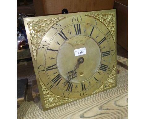 A 30 hour brass faced 11" longcase clock movenent by Edward Barlow of Oldham.