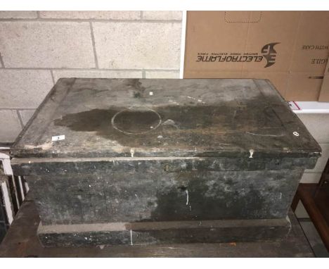 An old wooden trunk