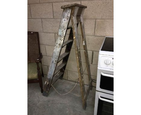 A wooden step ladder