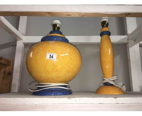 2 brightly coloured lamp bases