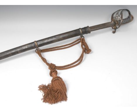 An 1822 pattern infantry officer's sword, 82cm marked Jones, 6 Regent Street, London, crowned VR cipher, brass Gothic hilt, w