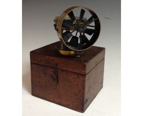 An early 20th century Anemometer, by Short & Mason, No. 1160, 5.4cm silvered circular dial inscribed with Arabic numerals, fi