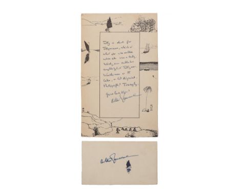 Ransome (Arthur) A signed autograph note, from Arthur Ransome explaining that 'Titty is short for Tittymouse which is what sh