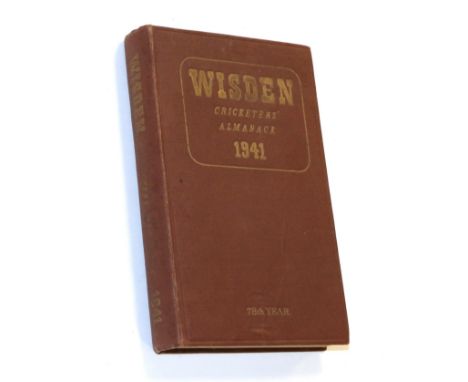 Cricket Wisden Cricketers' Almanack 1941, J. Whitaker, original cloth (first advert leaf torn with loss of corner, dull gilt 