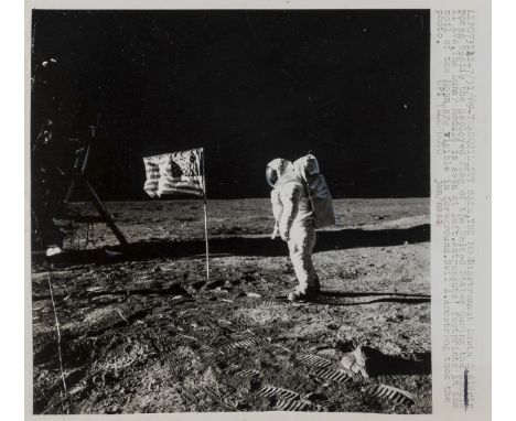 ** Apollo 11.- Armstrong (Neil) Three Studies of Buzz Aldrin; descending the ladder of the Lunar Module, walking towards a le