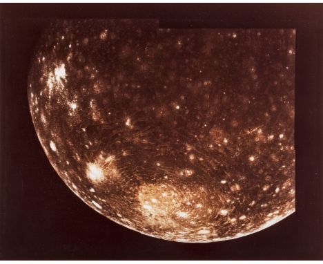 ** Voyager 1.-  Jupiter's moon Callisto, 1979, vintage oversize chromogenic print, "Kodak" watermarks to verso, loose in moun