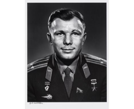 ** Karsh (Yousuf) Portrait of Yuri Gagarin, c.1965, printed later, vintage gelatin silver print, signed by Karsh in ink to lo