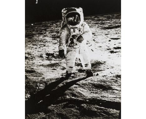 ** Apollo 11.- Armstrong (Neil) Portrait of Buzz Aldrin, the "visor" image, 1969, vintage gelatin silver print, signed verso 