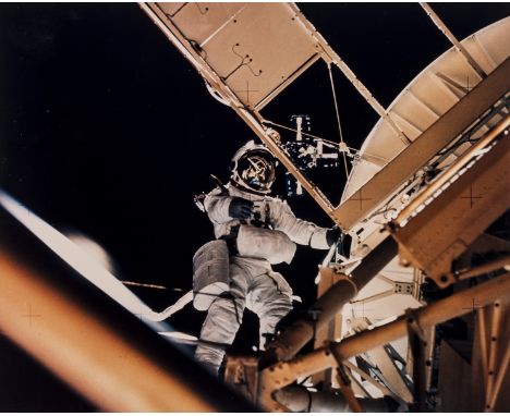 ** Skylab 3.-  Astronaut Owen Garriot working on the telescope mount, August 1973, vintage chromogenic print, borderless, on 