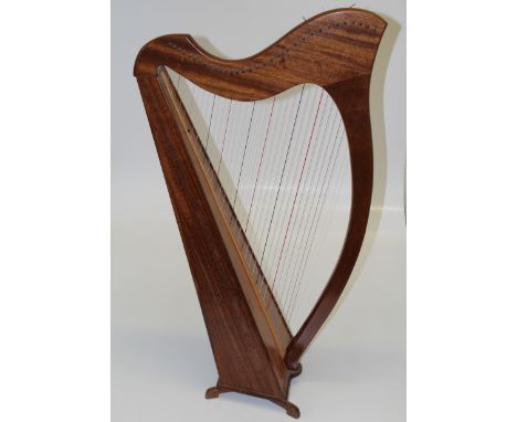 A Morley type thirty two string Celtic table harp. 102cm