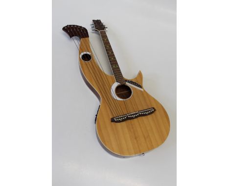 A circa 1970's twenty string harp guitar. 107cm