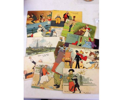 26 Tom Browne vintage postcards.