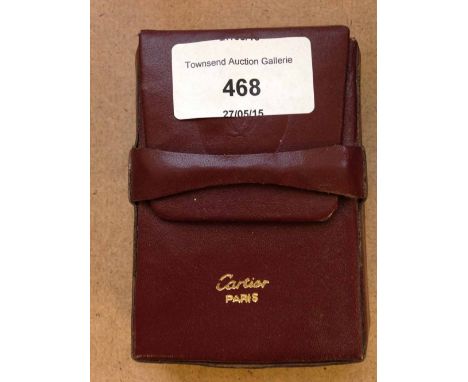 A cased set of vintage Cartier playing cards c1930-50s B.P Grimaud maker in leather case embossed with Cartier logo, 'made in