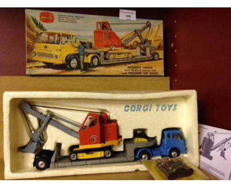 A Corgi boxed Gift Set No.27, machinery carrier with Bedford Tractor Unit and Priestman 'Cub' Shovel and 3 carded workmen fig