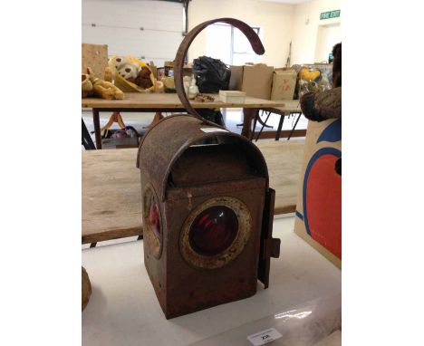 Vintage red road/railway lamp.