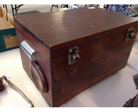 A vintage wooden darkroom box.