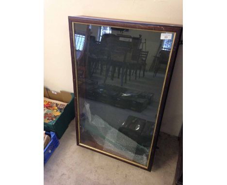 A wooden display case portrait orientation with 6 glass shelves 75 x 47cm.