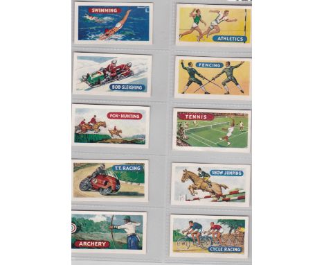 Amalgamated Tobacco Co Ltd (Mills) Sports and Games 1958 set 25/25 VG/EX light toning