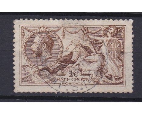 Great Britain 1915-2/6, Yellow-Brown, SG406 a very fine used light cds example, De-Luxe example, cat £225