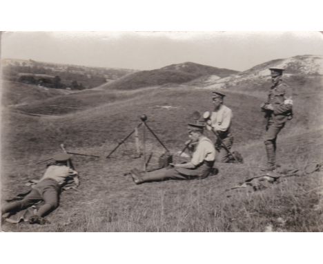Royal Artillery WWI Postcard Army Helio, Signaller's No.2. Range finders looking down onto enemy positions with the signaller