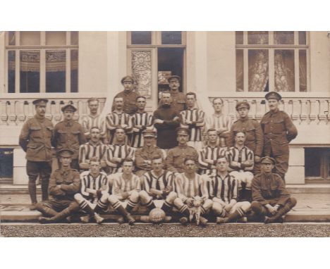 Royal Army Service Corps WWI Postcard 273 Company, Army Service Corps Mobile Transport Football Team, with little goat mascot