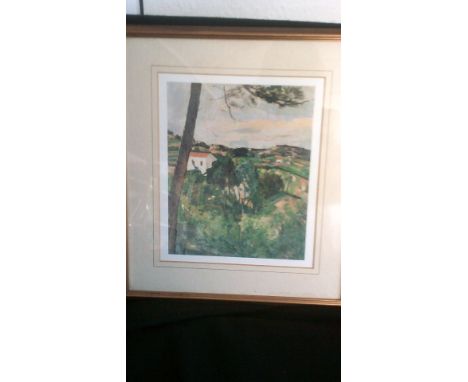 Print-Paul Cezanne (1839-1906)-Paris-Mussee de l'orangeni-gold rim wood frame 14 x 16 approx.