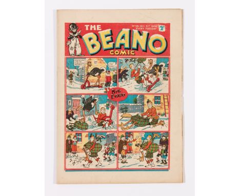 Beano No 23 (1938). Editor's Christmas wishes. Bright covers, cream/light tan pages. Two ½ ins tears to lower cover margin, s