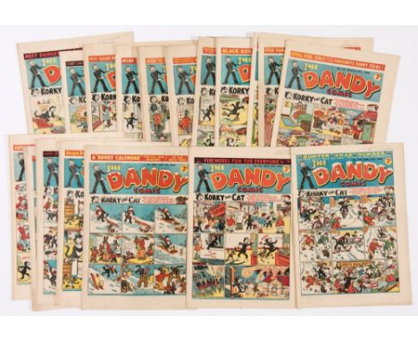 Dandy (1946) 309-334 Xmas. Complete year issued fortnightly. Dudley Watkins starts signing his work, his famous signature fir