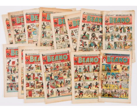 Beano (1948) 327-335, 337, 339, 340, 343, 344, 347, 348, 350, 351 (incl first Biffo cover, April Fool, Fireworks and Xmas iss