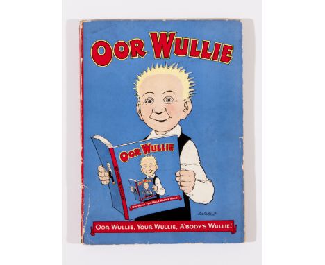 Oor Wullie Book (1955). Oor Infinity Wullies. Bright covers with 3 ins lower cover tear neatly repaired with interior archiva