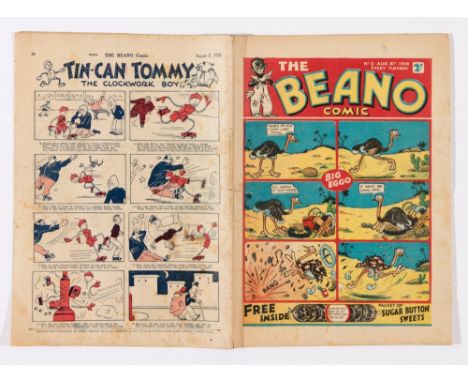 Beano No 2 (1938). Big Eggo, Lord Snooty, Morgyn The Mighty and Wild Boy of the Woods star. Bright cover with some margin tea
