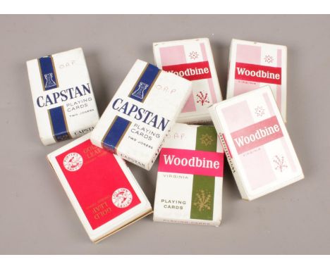 A group of vintage playing cards. Capstan, Woodbine, Gold Leaf.  